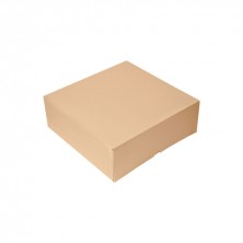 Cajas Pastelería Cuadradas Sin Ventana Kraft 28 x 28 x 10 cm (Pack 50 Uds.)