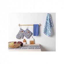 Mantel Antimanchas Blanco Y Azul Vinthera 145 x 145 cm