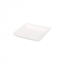 Plato Cuadrado Blanco Bionic 6,5 x 6,5 x 1,2 cm. (Pack 50 Uds.)