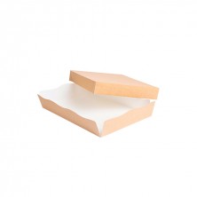 Bandeja Con Tapa Blanca 19,5 x 11 x 4,5 cm. (Pack 50 Uds.) García de Pou - La Casa de Vesta