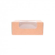 Envase Para Sushi Con Ventana Kraft 10 x 10 x 4 cm. (Pack 50 Uds.) García de Pou - La Casa de Vesta