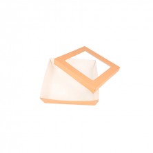 Caja Con Tapa Y Ventana Kraft 21 x 14 x 5 cm. (Pack 50 Uds.) García de Pou - La Casa de Vesta