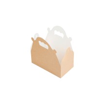 Cajas Pastelería Con Asas Kraft 10 x 18 x 7 cm. (Pack 50 Uds.) García de Pou - La Casa de Vesta