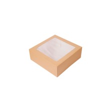 Cajas Pastelería Con Ventana Kraft 16 x 16 x 8 cm. (Pack 50 Uds.) García de Pou - La Casa de Vesta