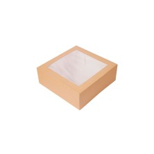 Cajas Pastelería Con Ventana Kraft 26 x 26 x 8 cm. (Pack 50 Uds.) García de Pou - La Casa de Vesta
