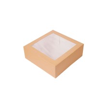 Cajas Pastelería Con Ventana Kraft 30 x 30 x 8 cm. (Pack 50 Uds.) García de Pou - La Casa de Vesta