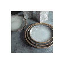 Plato Llano Grietas Gris 17 cm. (Caja 36 Uds.) Lubiana - La Casa de Vesta