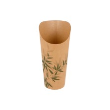 Vaso Para Fritos Abierto Feel Green 8,5 x 18 cm. (Pack 50 Uds.) García de Pou - La Casa de Vesta